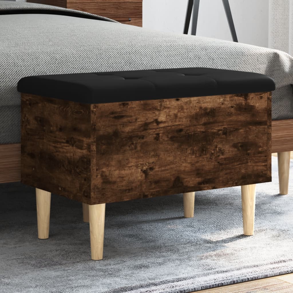 Oppbevaringsbenk Røkt Eik 62X42X46 Cm Konstruert Tre