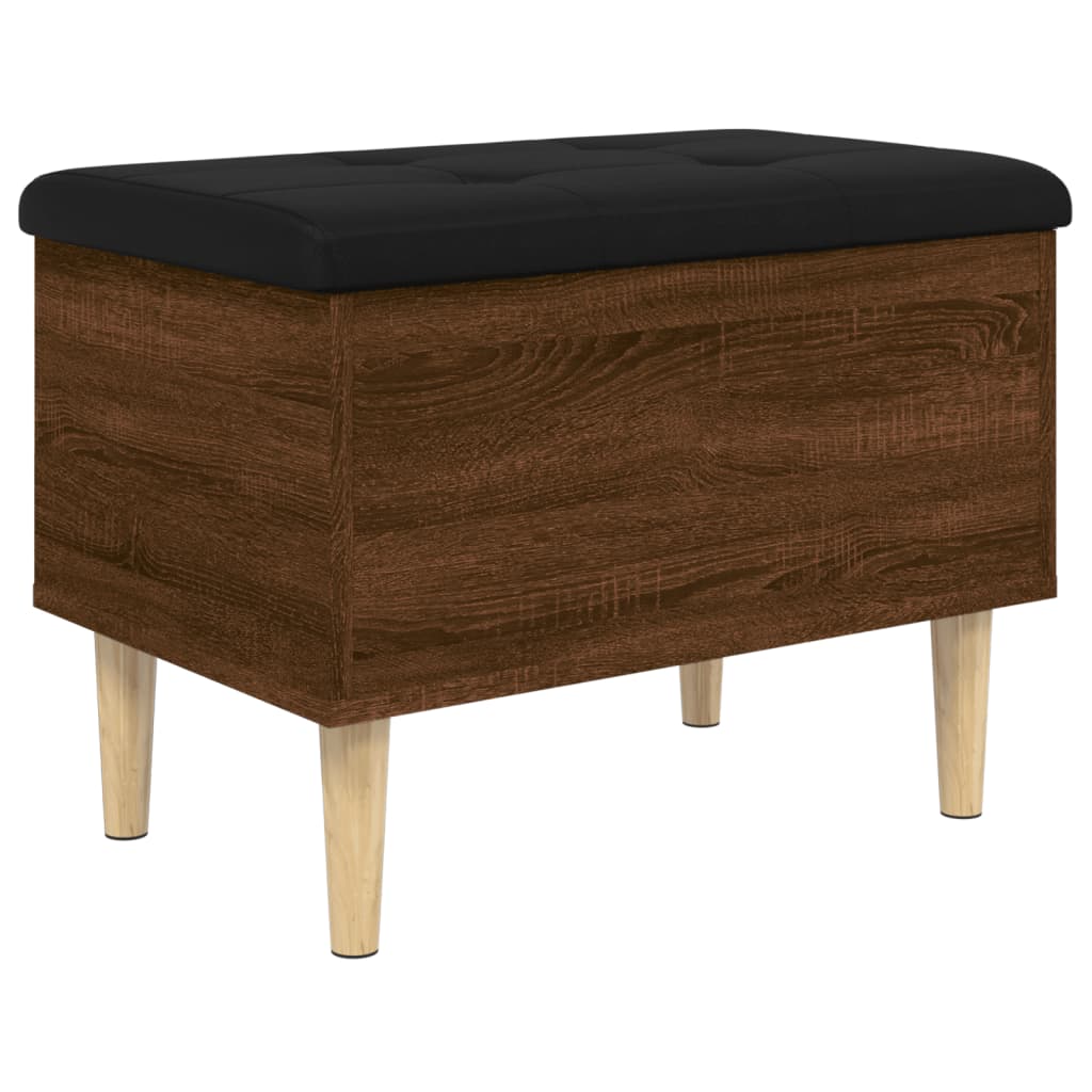 Oppbevaringsbenk Brun Eik 62X42X46 Cm Konstruert Tre