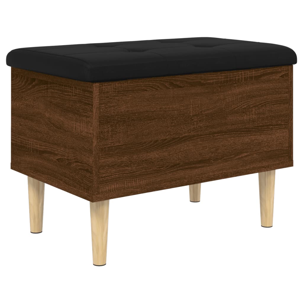 Oppbevaringsbenk Brun Eik 62X42X46 Cm Konstruert Tre