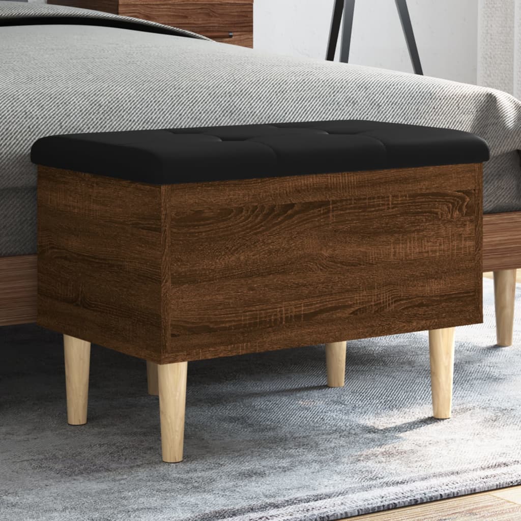 Oppbevaringsbenk Brun Eik 62X42X46 Cm Konstruert Tre