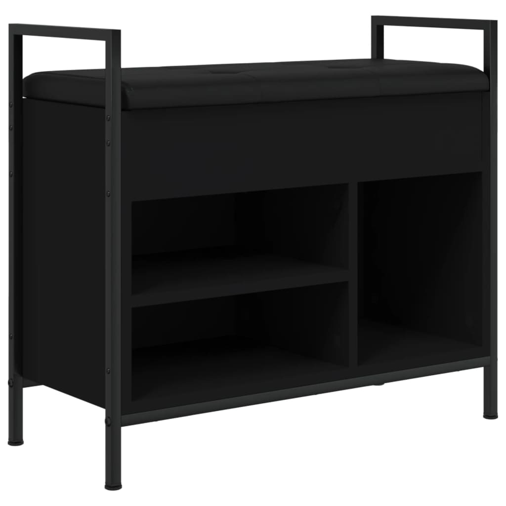 Skobenk Svart 65,5X32X57,5 Cm Konstruert Tre