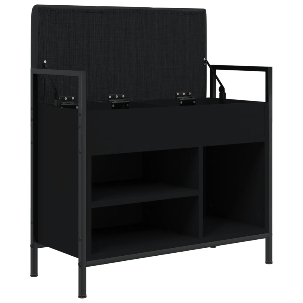 Skobenk Svart 65,5X32X57,5 Cm Konstruert Tre