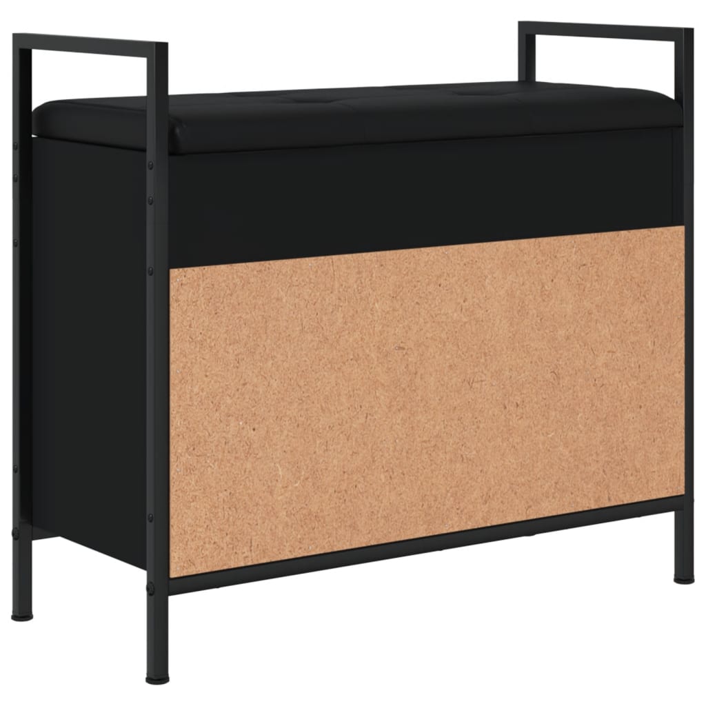 Skobenk Svart 65,5X32X57,5 Cm Konstruert Tre