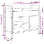 Skobenk Svart 65,5X32X57,5 Cm Konstruert Tre