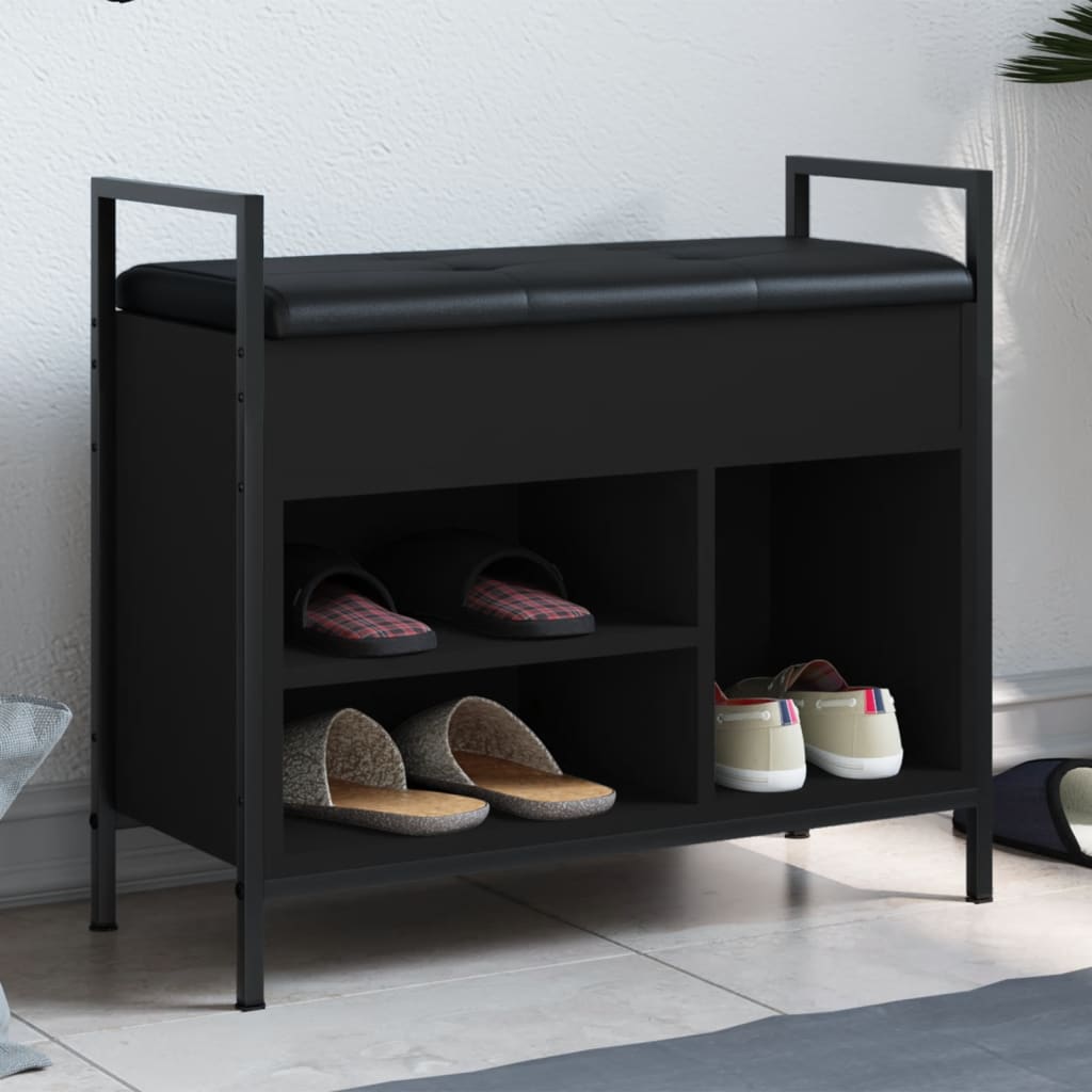 Skobenk Svart 65,5X32X57,5 Cm Konstruert Tre