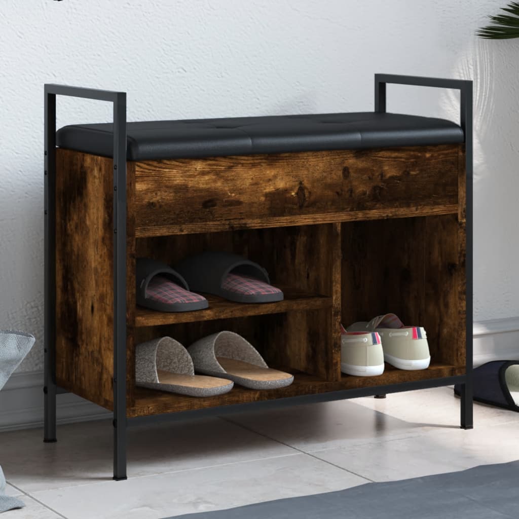 Skobenk Røkt Eik 65,5X32X57,5 Cm Konstruert Tre