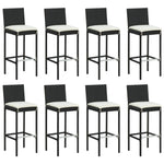 Hagebarsett Med Puter 9 Deler Svart Polyrotting