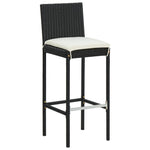Hagebarsett Med Puter 9 Deler Svart Polyrotting
