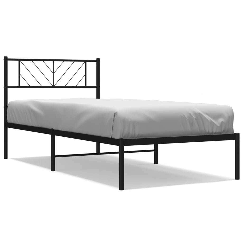 Sengeramme I Metall Med Hodegavl Svart 80X200 Cm