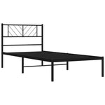 Sengeramme I Metall Med Hodegavl Svart 80X200 Cm