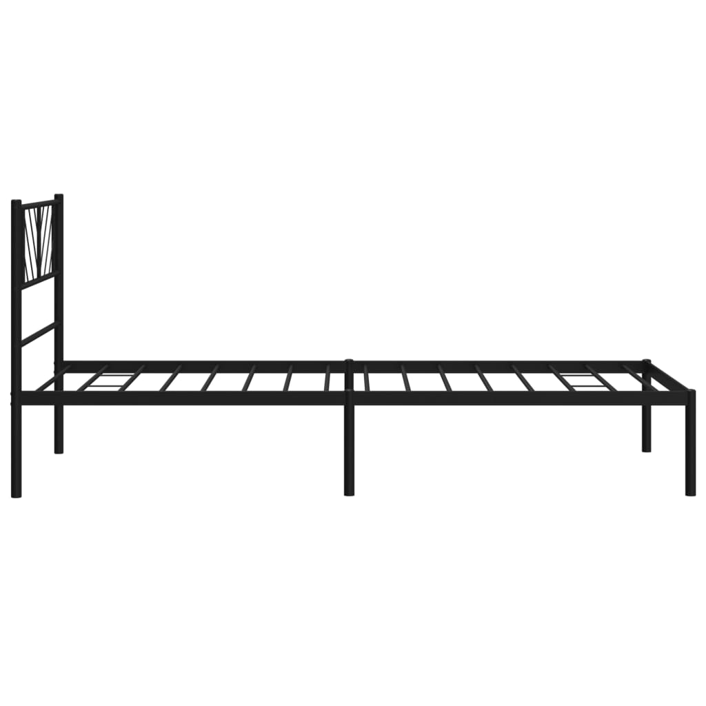 Sengeramme I Metall Med Hodegavl Svart 80X200 Cm