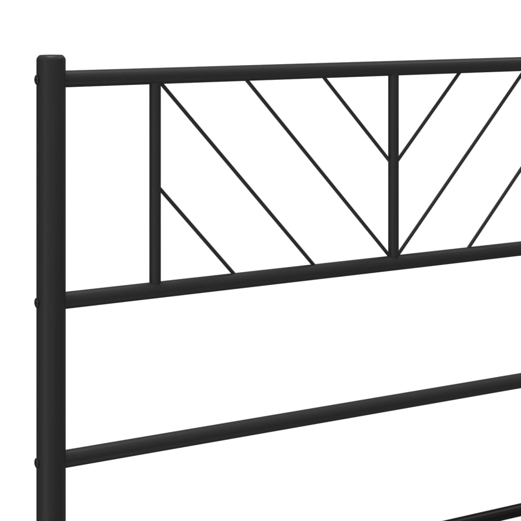 Sengeramme I Metall Med Hodegavl Svart 80X200 Cm