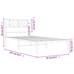 Sengeramme I Metall Med Hodegavl Svart 80X200 Cm