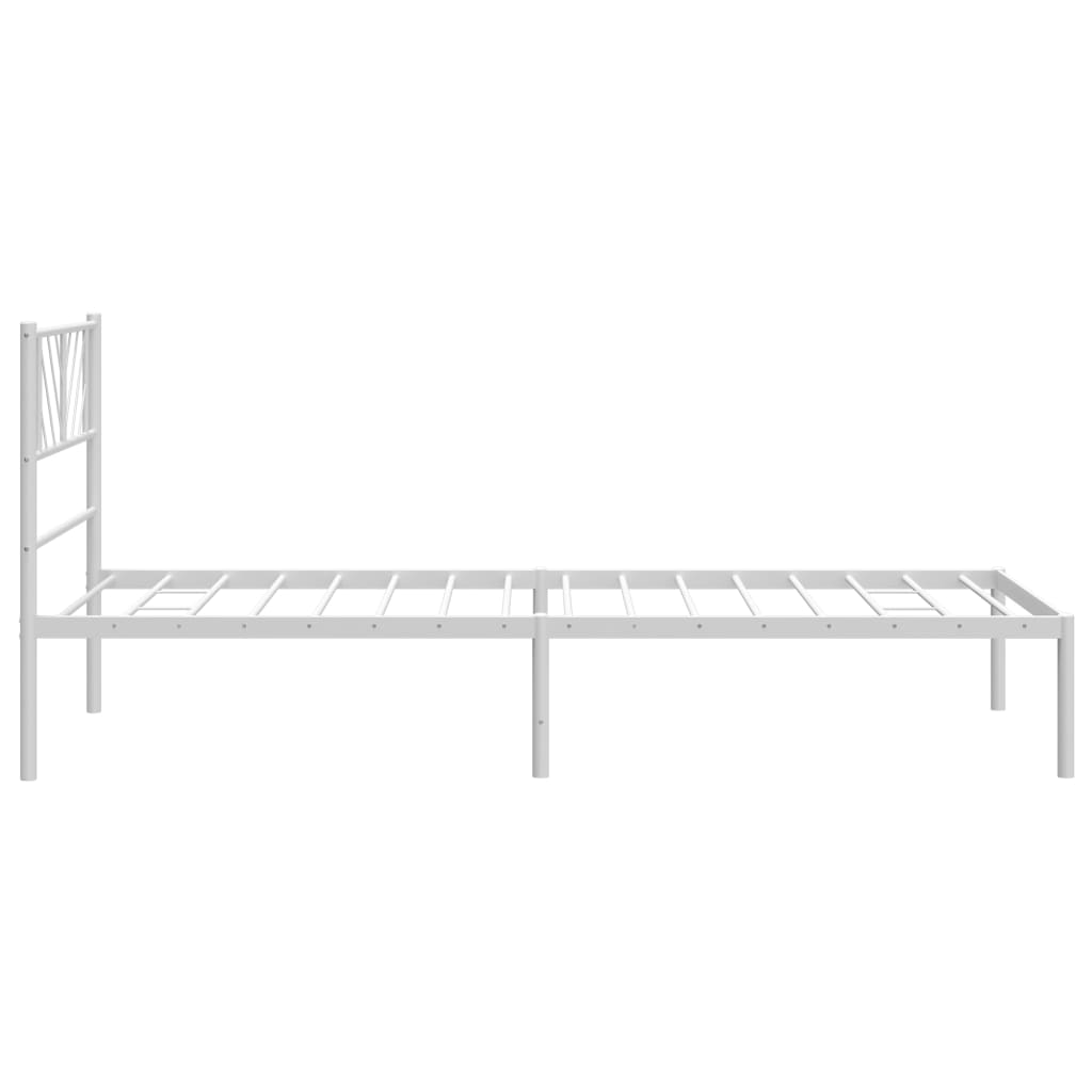Sengeramme I Metall Med Hodegavl Hvit 90X200 Cm