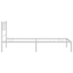 Sengeramme I Metall Med Hodegavl Hvit 90X200 Cm