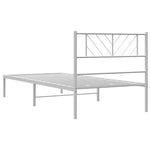Sengeramme I Metall Med Hodegavl Hvit 90X200 Cm