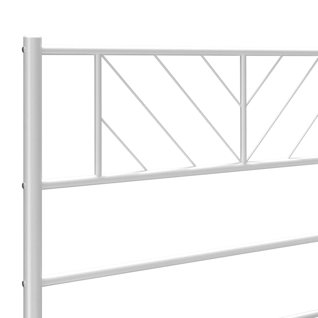 Sengeramme I Metall Med Hodegavl Hvit 90X200 Cm