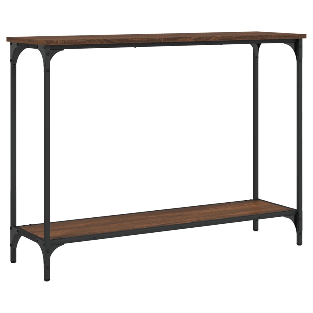 Konsollbord Brun Eik 101X30,5X75 Cm Konstruert Tre