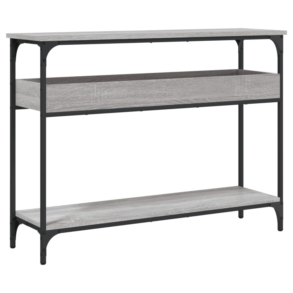 Konsollbord Med Hylle Grå Sonoma 100X29X75 Cm Konstruert Tre