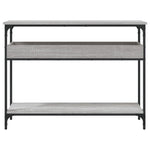 Konsollbord Med Hylle Grå Sonoma 100X29X75 Cm Konstruert Tre