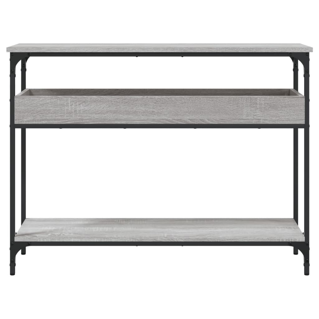 Konsollbord Med Hylle Grå Sonoma 100X29X75 Cm Konstruert Tre