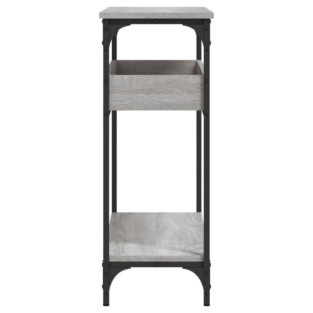 Konsollbord Med Hylle Grå Sonoma 100X29X75 Cm Konstruert Tre