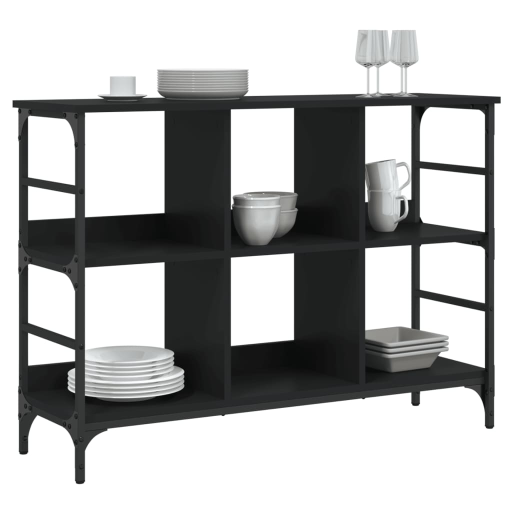 Skjenk Svart Eik 102X32X73,5 Cm Konstruert Tre