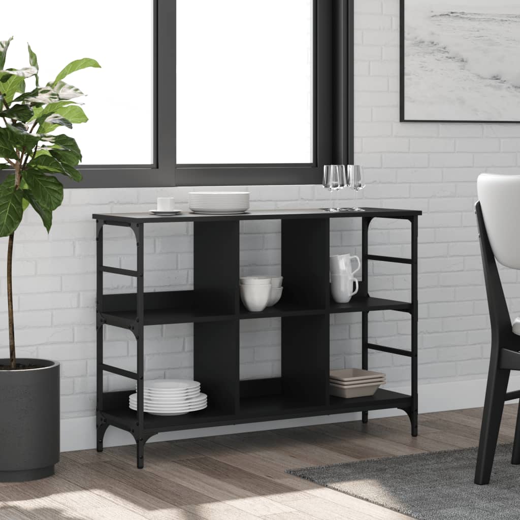 Skjenk Svart Eik 102X32X73,5 Cm Konstruert Tre