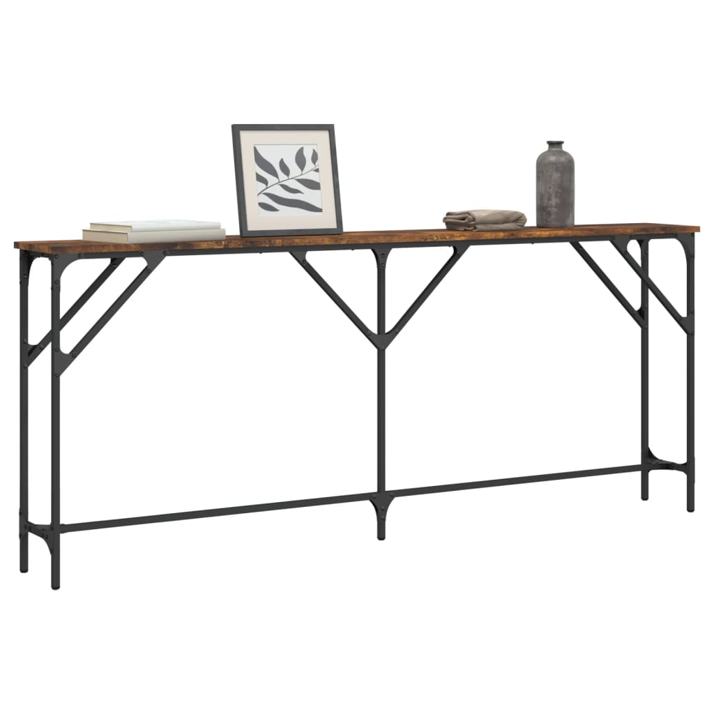 Konsollbord Røkt Eik 180X23X75 Cm Konstruert Tre