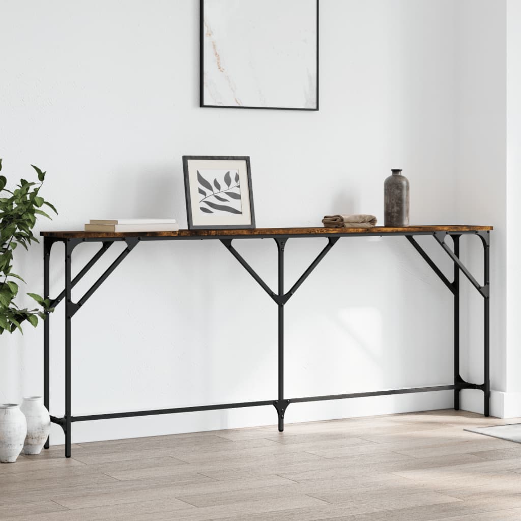 Konsollbord Røkt Eik 180X23X75 Cm Konstruert Tre