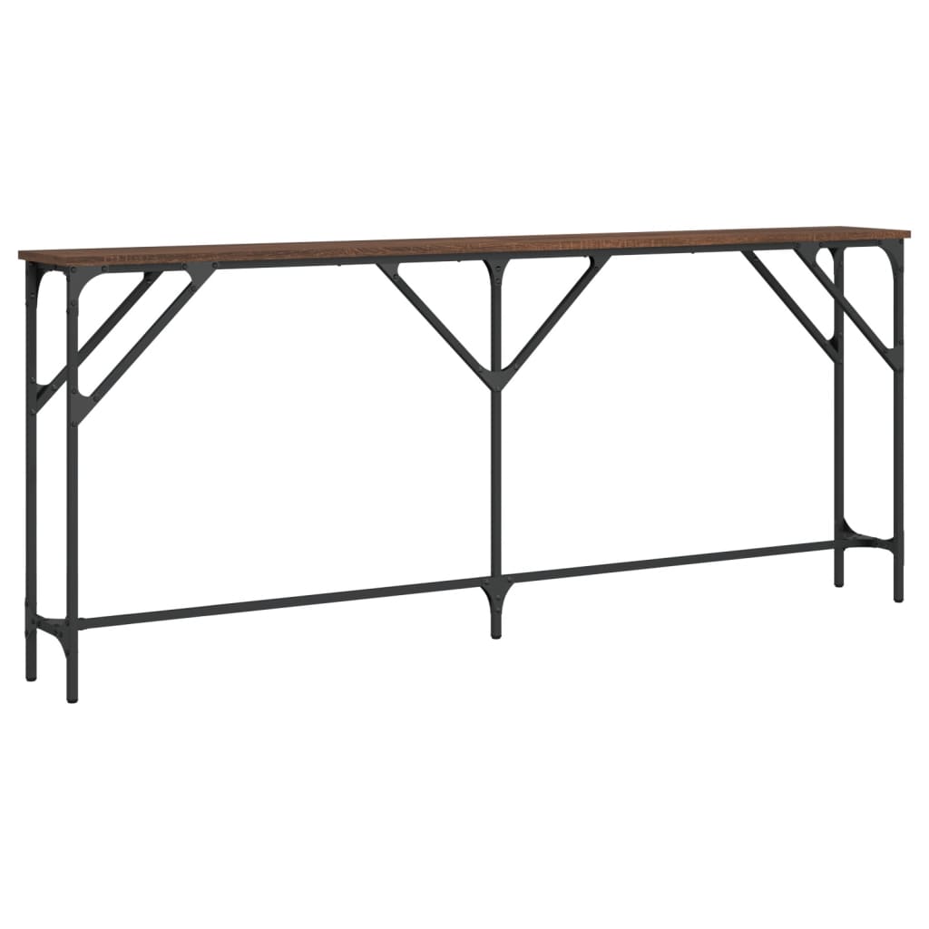 Konsollbord Brun Eik 180X23X75 Cm Konstruert Tre