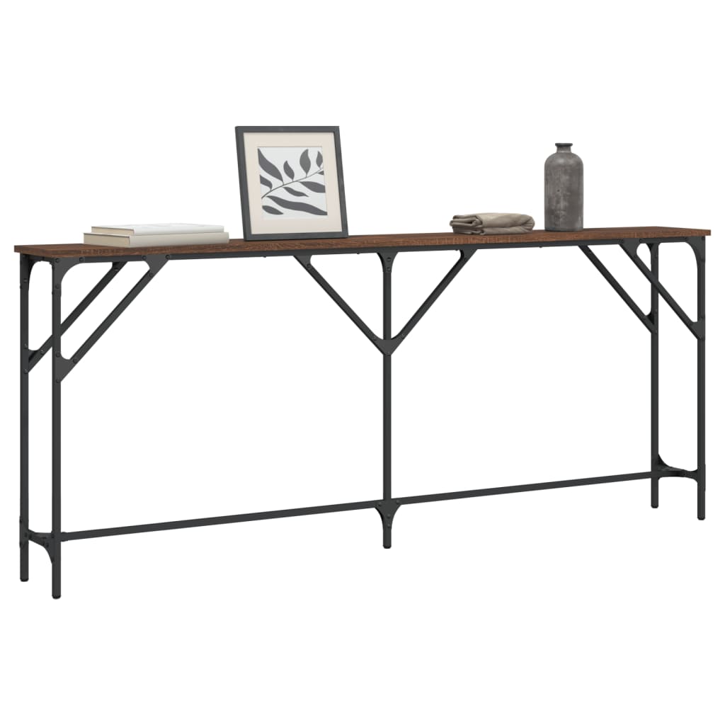 Konsollbord Brun Eik 180X23X75 Cm Konstruert Tre