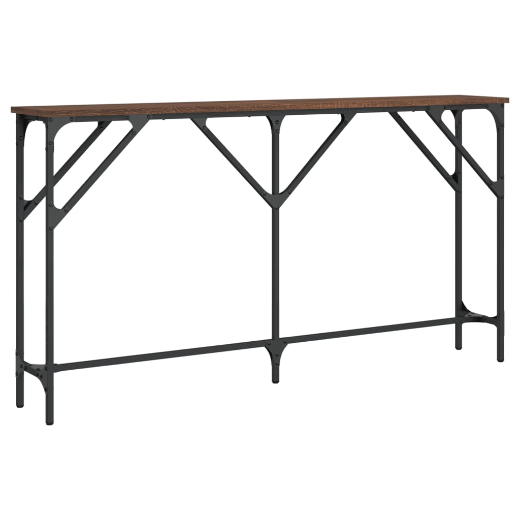 Konsollbord Brun Eik 140X23X75 Cm Konstruert Tre