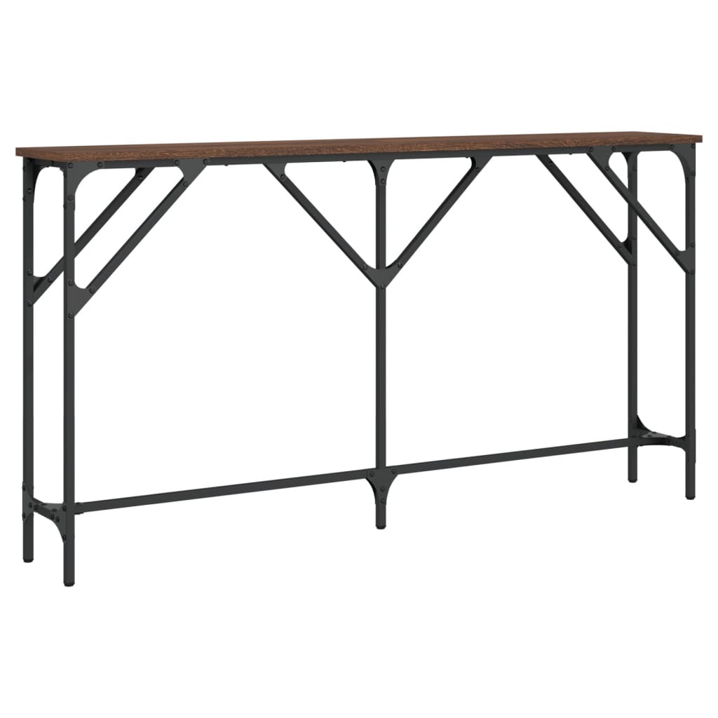 Konsollbord Brun Eik 140X23X75 Cm Konstruert Tre
