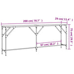 Konsollbord Sonoma Eik 200X29X75 Cm Konstruert Tre