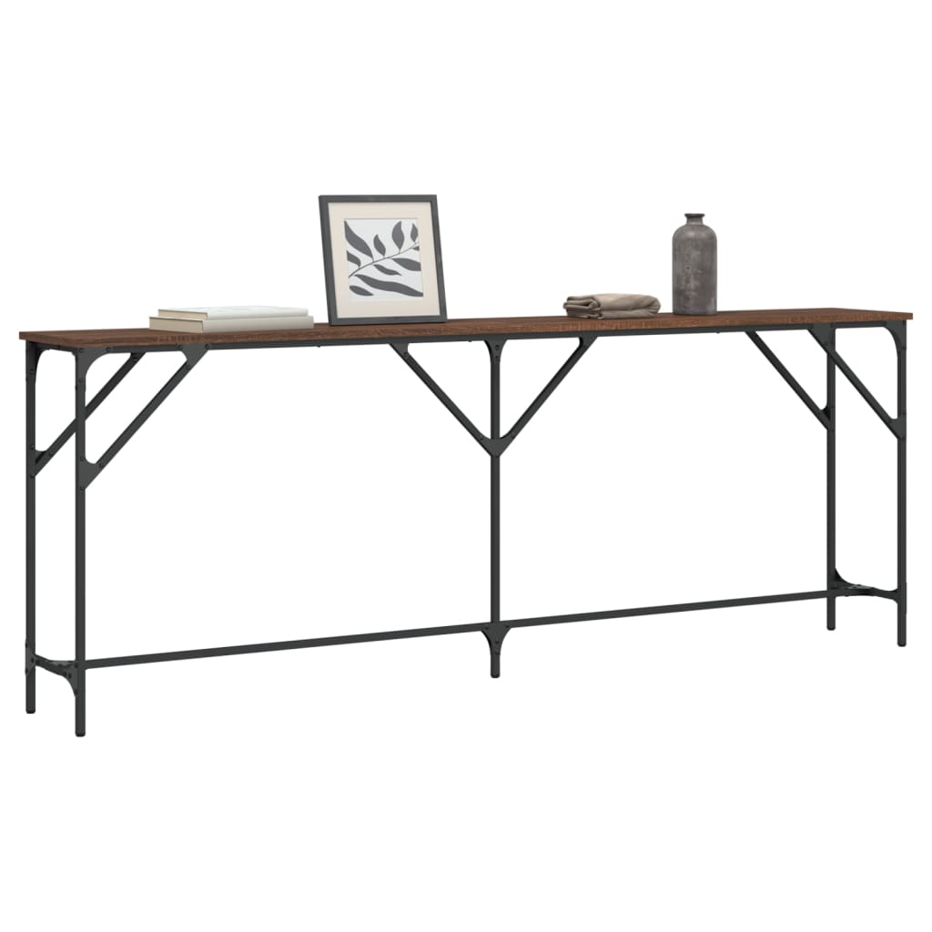 Konsollbord Brun Eik 200X29X75 Cm Konstruert Tre