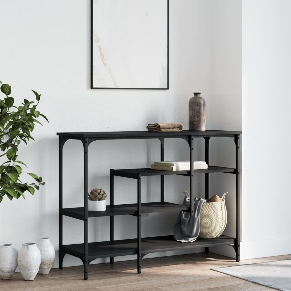 Konsollbord Med Hyller Svart 100X35X75 Cm