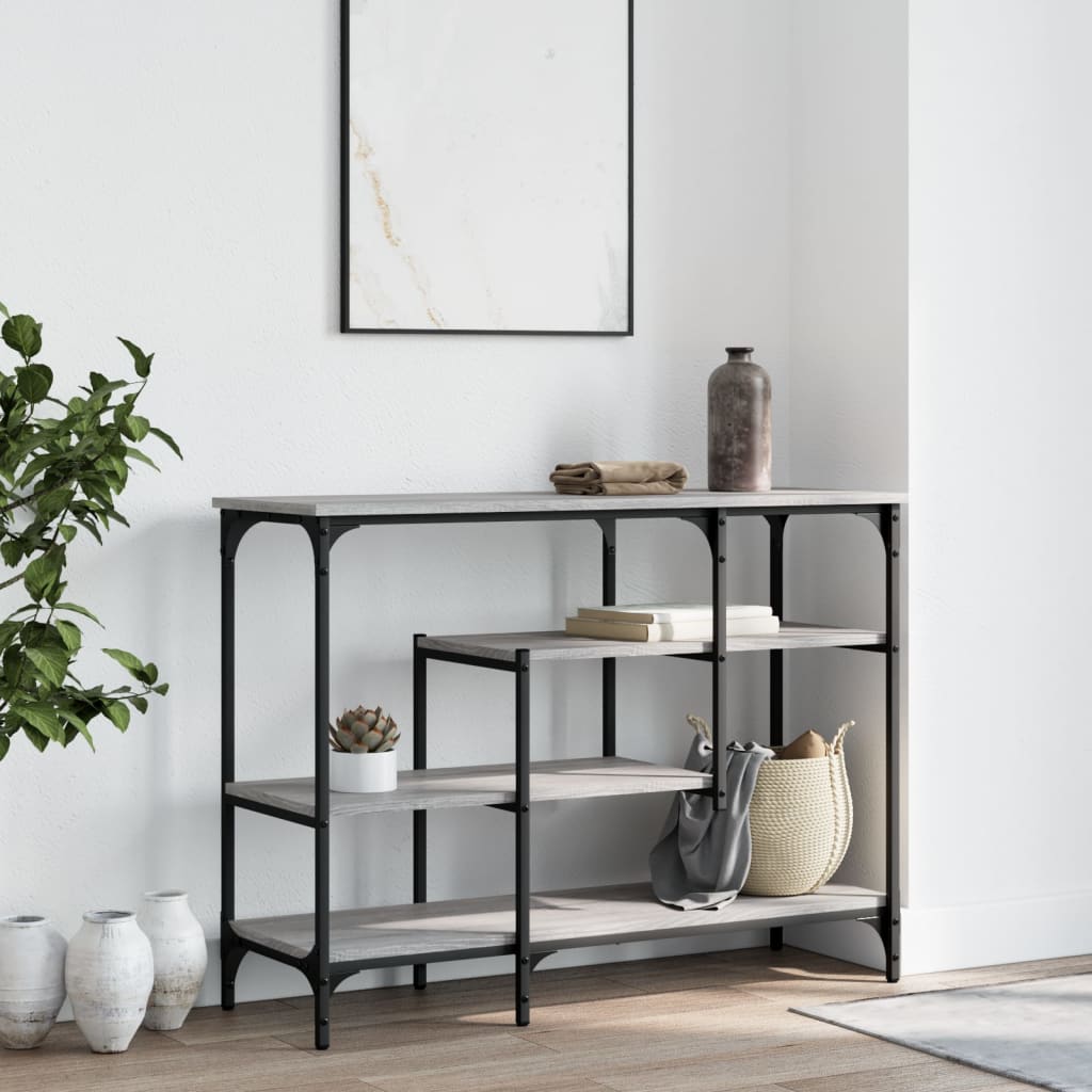 Konsollbord Med Hyller Grå Sonoma 100X35X75 Cm