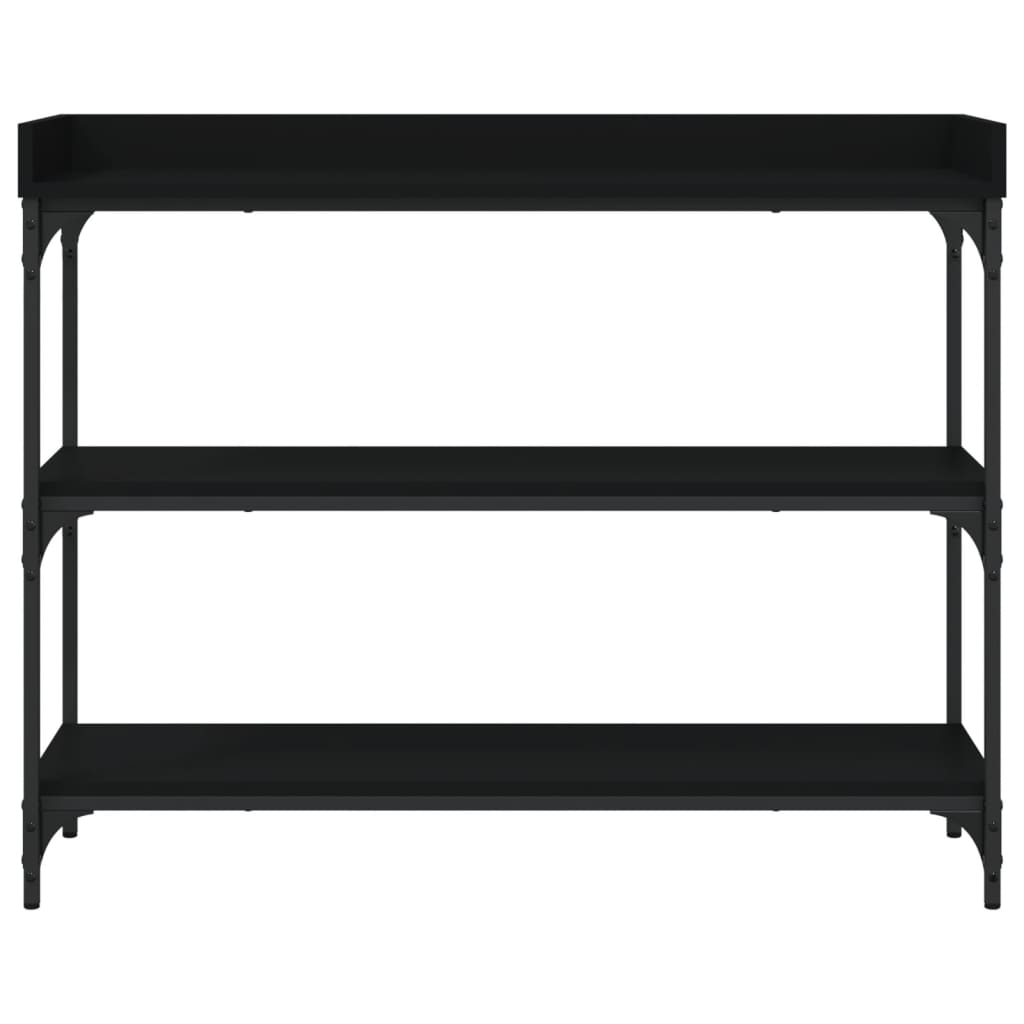 Konsollbord Med Hyller Svart 100X30X80 Cm