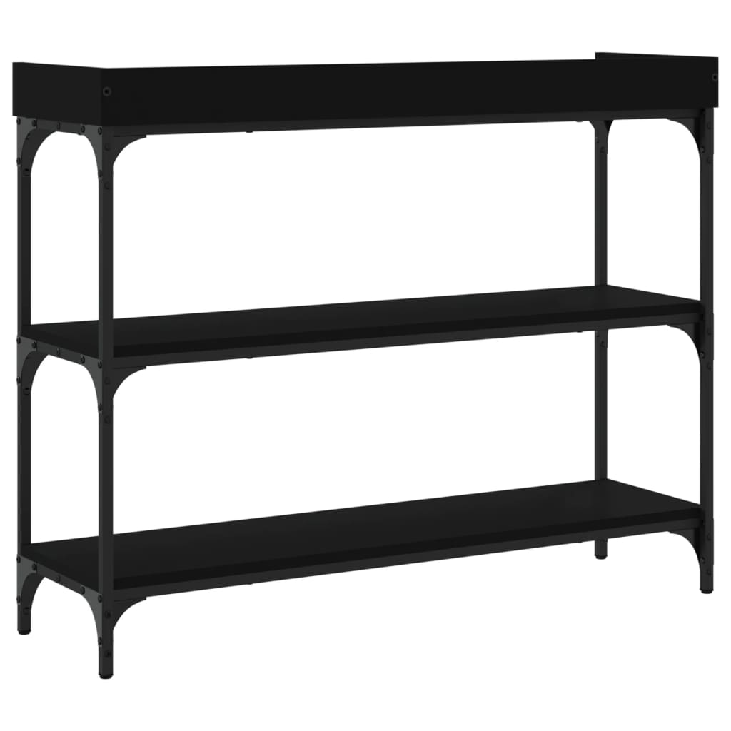 Konsollbord Med Hyller Svart 100X30X80 Cm
