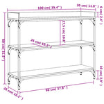 Konsollbord Med Hyller Svart 100X30X80 Cm