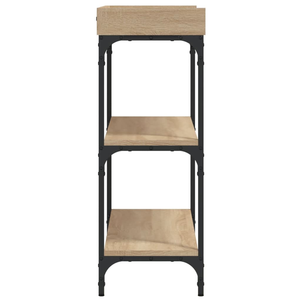 Konsollbord Med Hyller Sonoma Eik 100X30X80 Cm