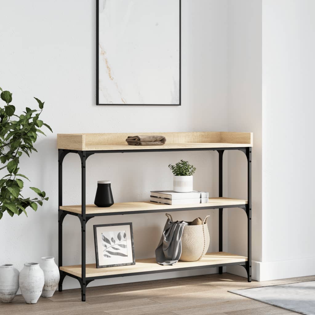 Konsollbord Med Hyller Sonoma Eik 100X30X80 Cm