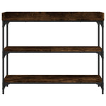 Konsollbord Med Hyller Røkt Eik 100X30X80 Cm
