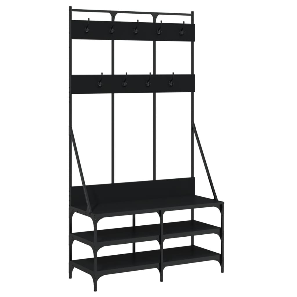 Klesstativ Med Skooppbevaring Svart 100X40X184 Cm
