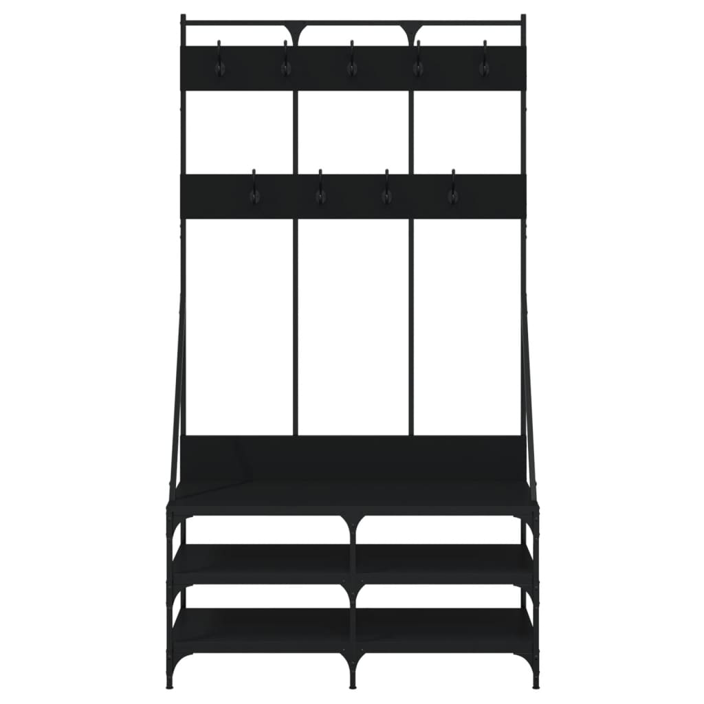 Klesstativ Med Skooppbevaring Svart 100X40X184 Cm