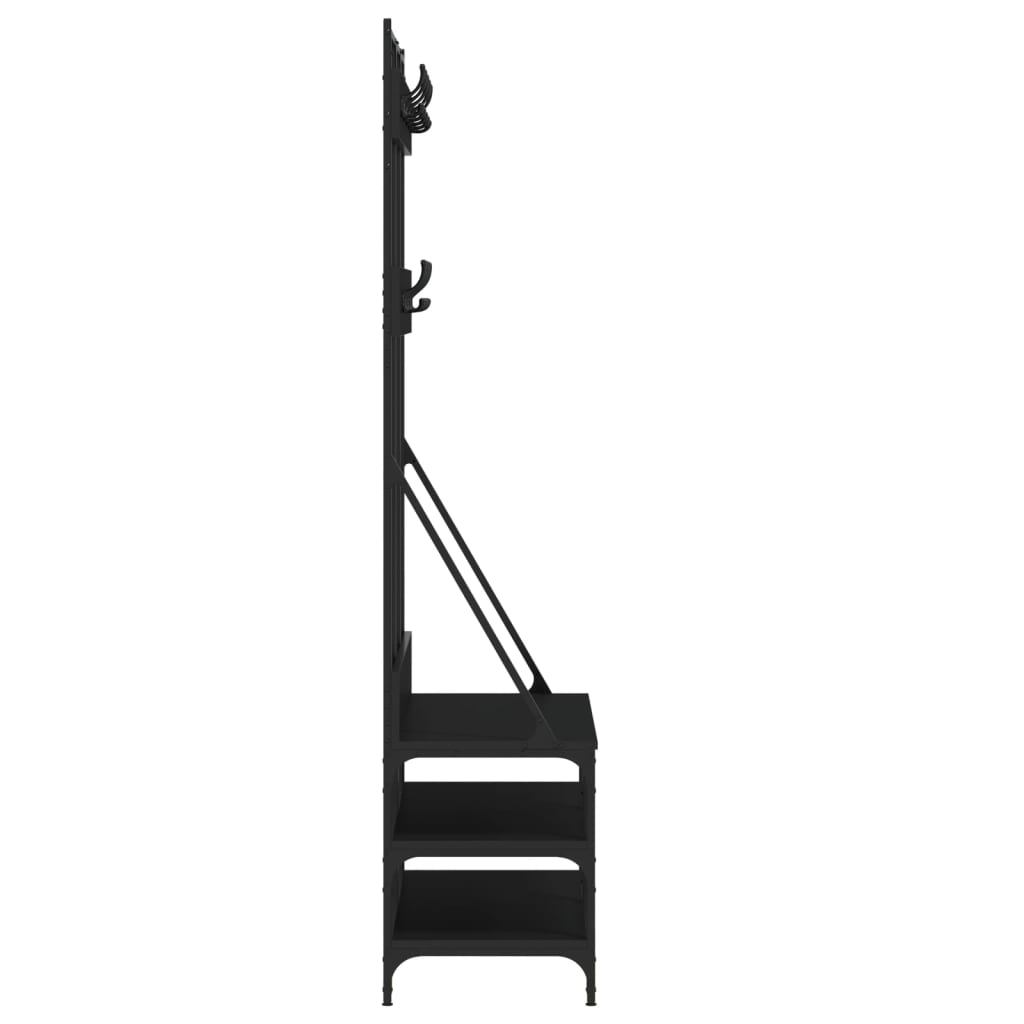 Klesstativ Med Skooppbevaring Svart 100X40X184 Cm