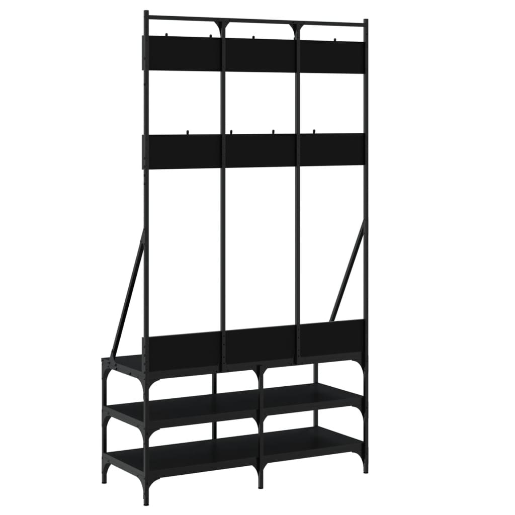 Klesstativ Med Skooppbevaring Svart 100X40X184 Cm