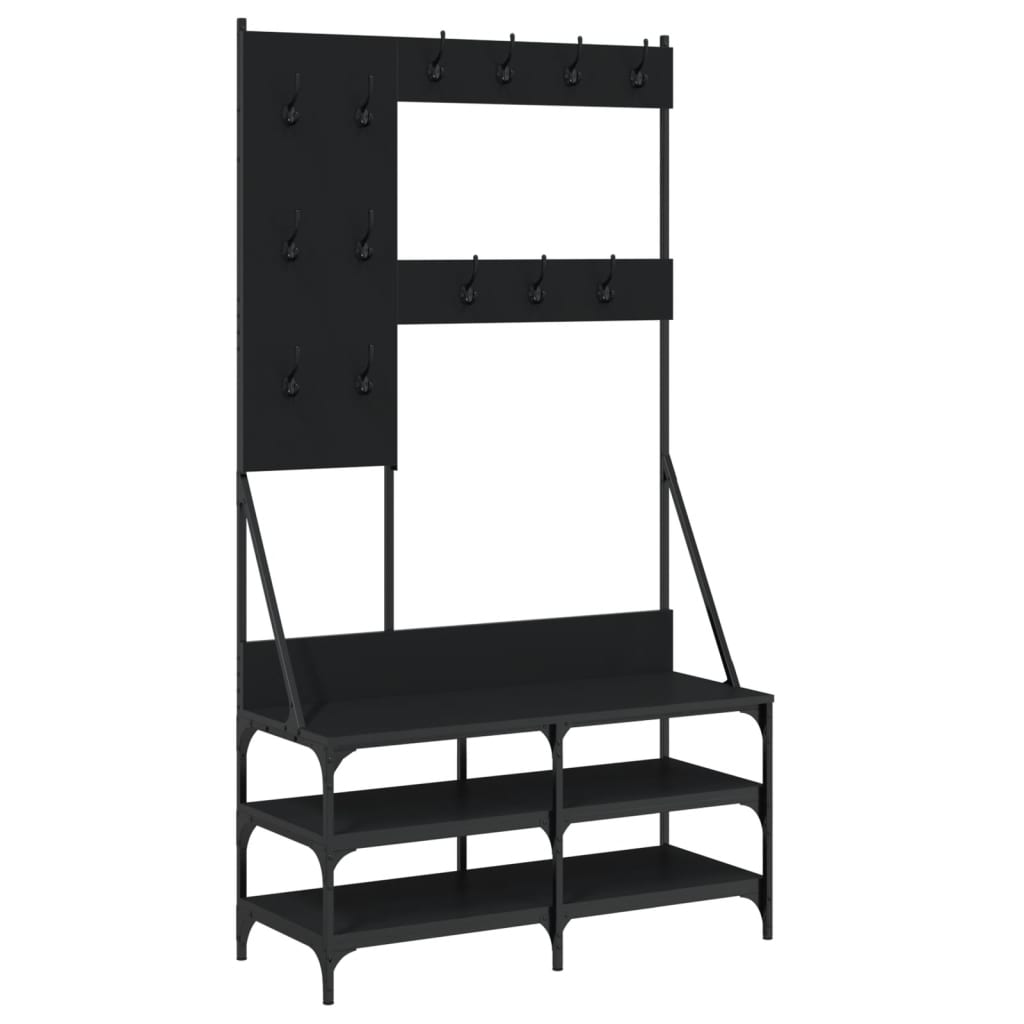 Klesstativ Med Skooppbevaring Svart 100X40X184 Cm