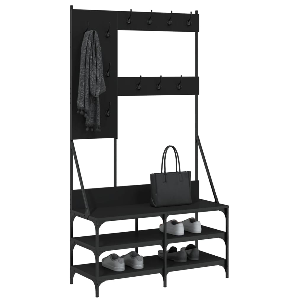 Klesstativ Med Skooppbevaring Svart 100X40X184 Cm